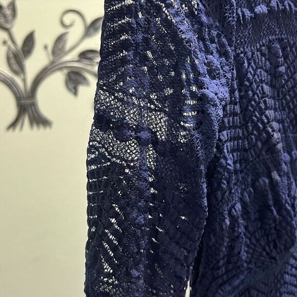 EUC Dressbarn  Navy Blue Midi Lace DressLength 41” #142 - Picture 4 of 8